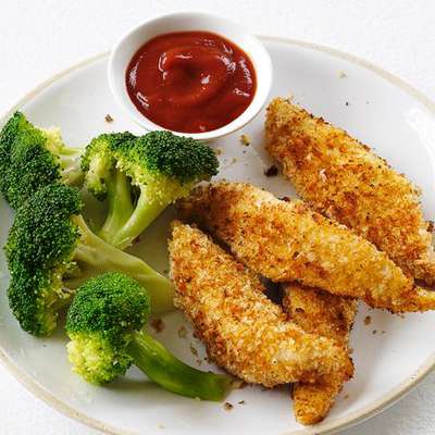 Chicken Fingers With Curried Ketchup - RecipeNode.com