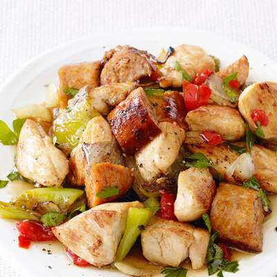 Chicken, Sausage and Peppers - RecipeNode.com