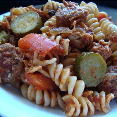 Chicken, Sausage and Zucchini Pasta - RecipeNode.com