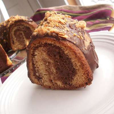 Chocolate Peanut Butter Marble Cake - RecipeNode.com
