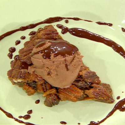 Chocolate Pecan Pie with Semisweet Chocolate and Jack Ice Cream - RecipeNode.com