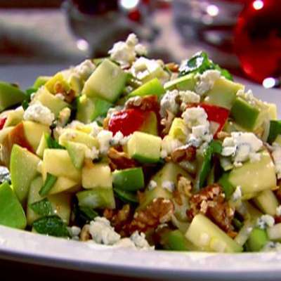 Chopped Apple Salad with Toasted Walnuts, Blue Cheese and Pomegranate Vinaigrette - RecipeNode.com