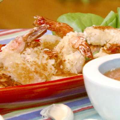 Coconut Shrimp with Curried Tomato, Lime and Roasted Garlic Coulis - RecipeNode.com