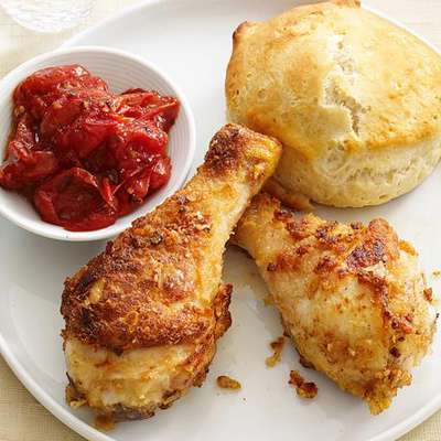 Drumsticks With Biscuits and Tomato Jam - RecipeNode.com