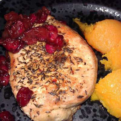 Easy Pork Chop Saute With Cranberries - RecipeNode.com