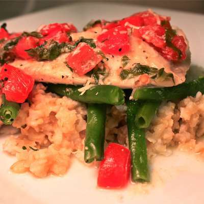 Easy Tilapia with Wine and Tomatoes - RecipeNode.com