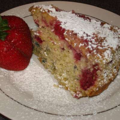Fresh Corn Cake With Raspberries - RecipeNode.com
