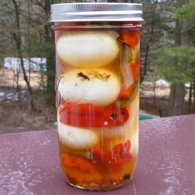 Garlic Pickled Eggs - RecipeNode.com