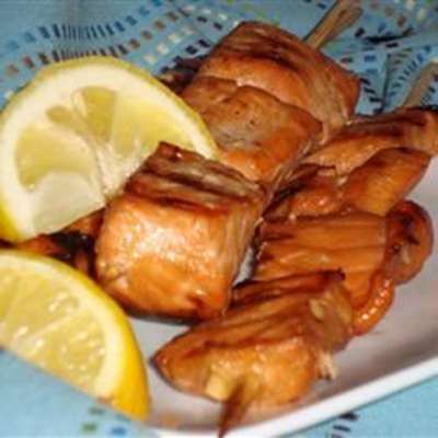 Grilled Salmon Skewers - RecipeNode.com