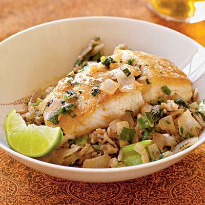 Halibut with Coconut-Red Curry Sauce - RecipeNode.com