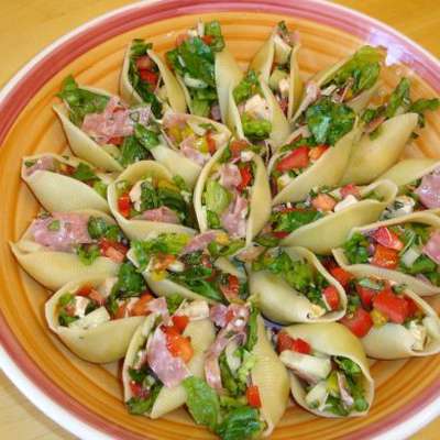 Italian Chopped Salad in Shells - RecipeNode.com