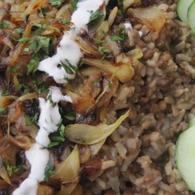 Lebanese Lentil/Rice Pilaf With Blackened Onions - RecipeNode.com