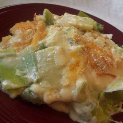 Leeks with mustards and cheese - RecipeNode.com