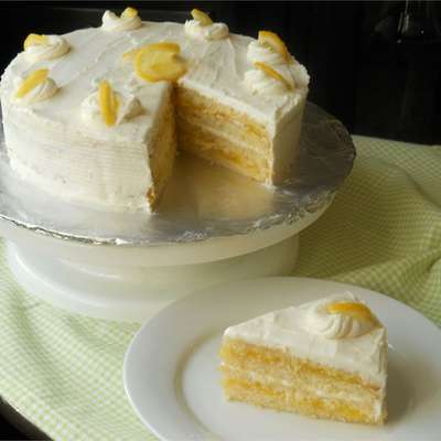 Lemon Cake with Lemon Filling and Lemon Butter Frosting - RecipeNode.com