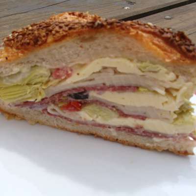 Mom's Sit Sandwich (Aka Squishy Sorta Muffuletta) - RecipeNode.com
