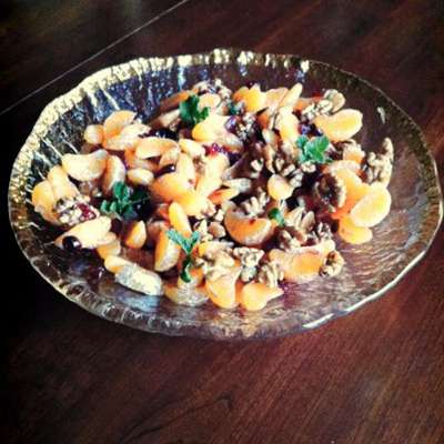 Orange, Spiced Walnut and Dried Cranberry Salad - RecipeNode.com