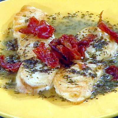 Pan-Roasted Halibut with Prosciutto, Lemon, White Wine, and Capers - RecipeNode.com