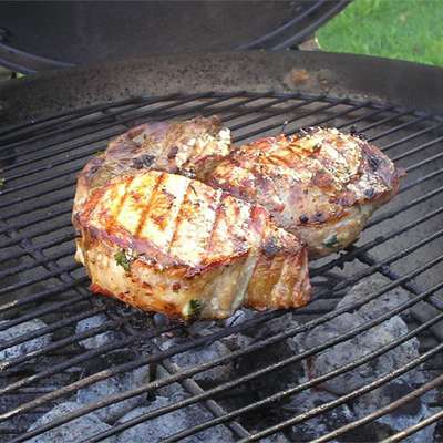 Pork Chops Stuffed with Smoked Gouda and Bacon - RecipeNode.com