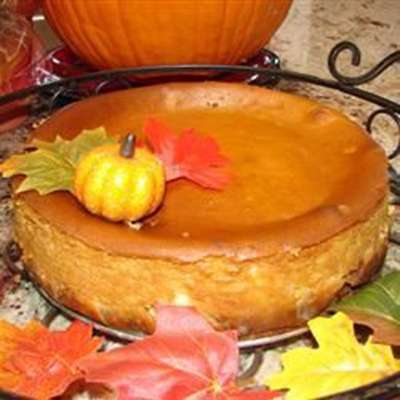 Pumpkin Cheesecake in a Gingersnap Crust  - RecipeNode.com