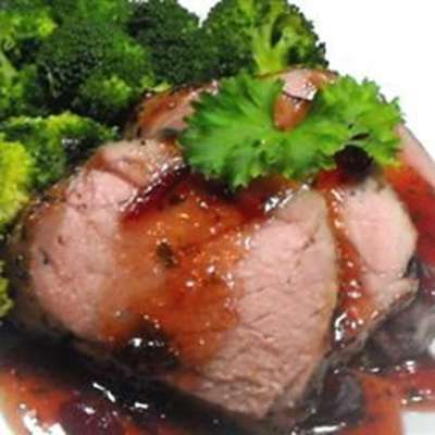 Quick Savory Cranberry Glazed Pork Loin Roast - RecipeNode.com