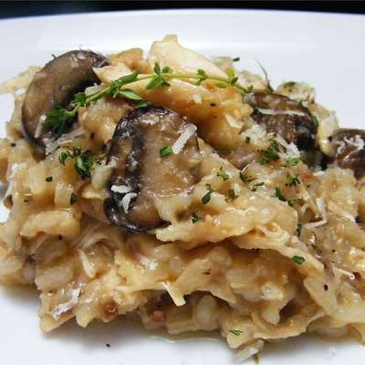 Roasted Chicken with Risotto and Caramelized Onions - RecipeNode.com
