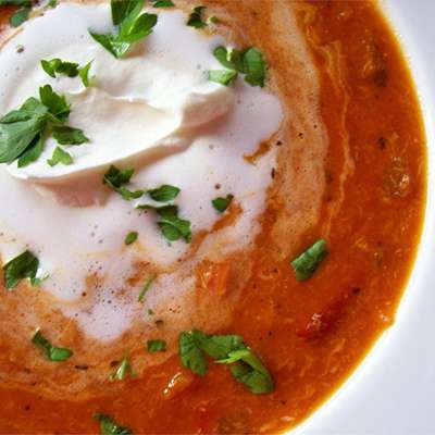 Roasted Red Pepper and Crab Soup - RecipeNode.com