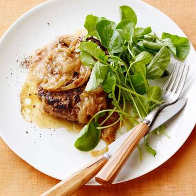 Salisbury Steaks with French Onion Gravy - RecipeNode.com