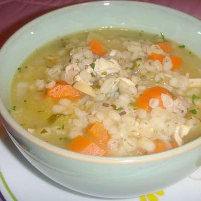 Scarborough Fair Chicken Barley Soup - RecipeNode.com