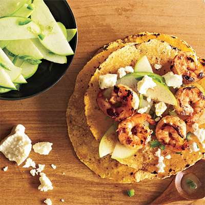 Shrimp Tacos with Green Apple Salsa - RecipeNode.com