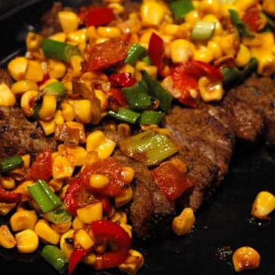 Sliced Steak with Roasted-corn Salsa - RecipeNode.com