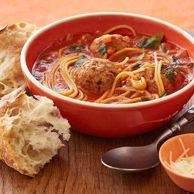 Spaghetti and Meatball "Stoup" (thicker than soup, thinner than stew) - RecipeNode.com
