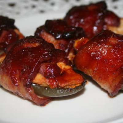 Spicy "lil Smokie" Bacon Wrapped Jalapeno Poppers - RecipeNode.com