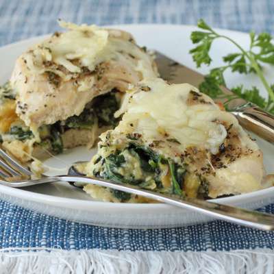 Spinach and Cheese Stuffed Chicken Breast #RSC - RecipeNode.com