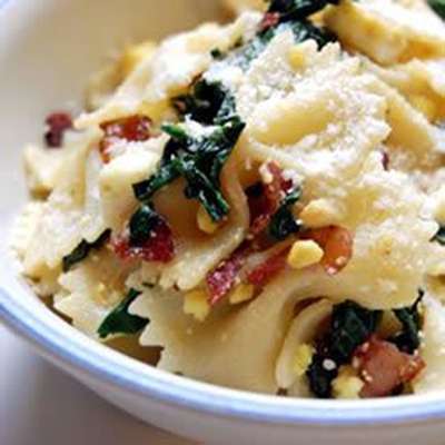 Spinach, Egg, and Pancetta with Linguine - RecipeNode.com