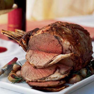 Standing Rib Roast with Madeira Sauce and Herbed Yorkshire Puddings - RecipeNode.com