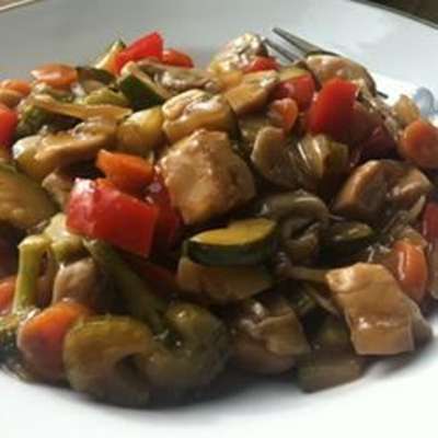 Stir-Fried Vegetables with Chicken or Pork - RecipeNode.com