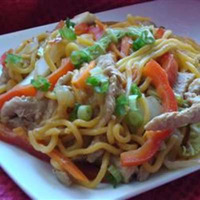 Sweet and Spicy Pork and Napa Cabbage Stir-Fry with Spicy Noodles - RecipeNode.com