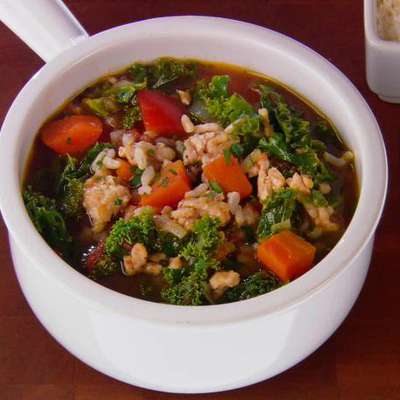 Turkey, Kale and Brown Rice Soup - RecipeNode.com