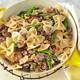 Creamy Farfalle with Cremini, Asparagus and Walnuts